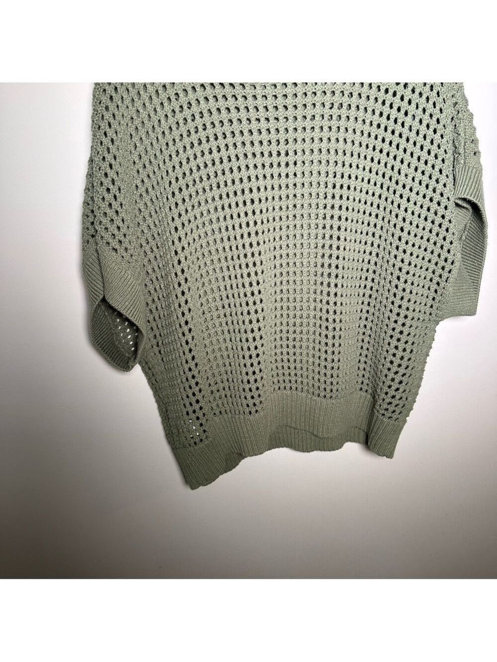 Sonoma Women's Sage Green Open Knit Sweater - Picture 2 of 5